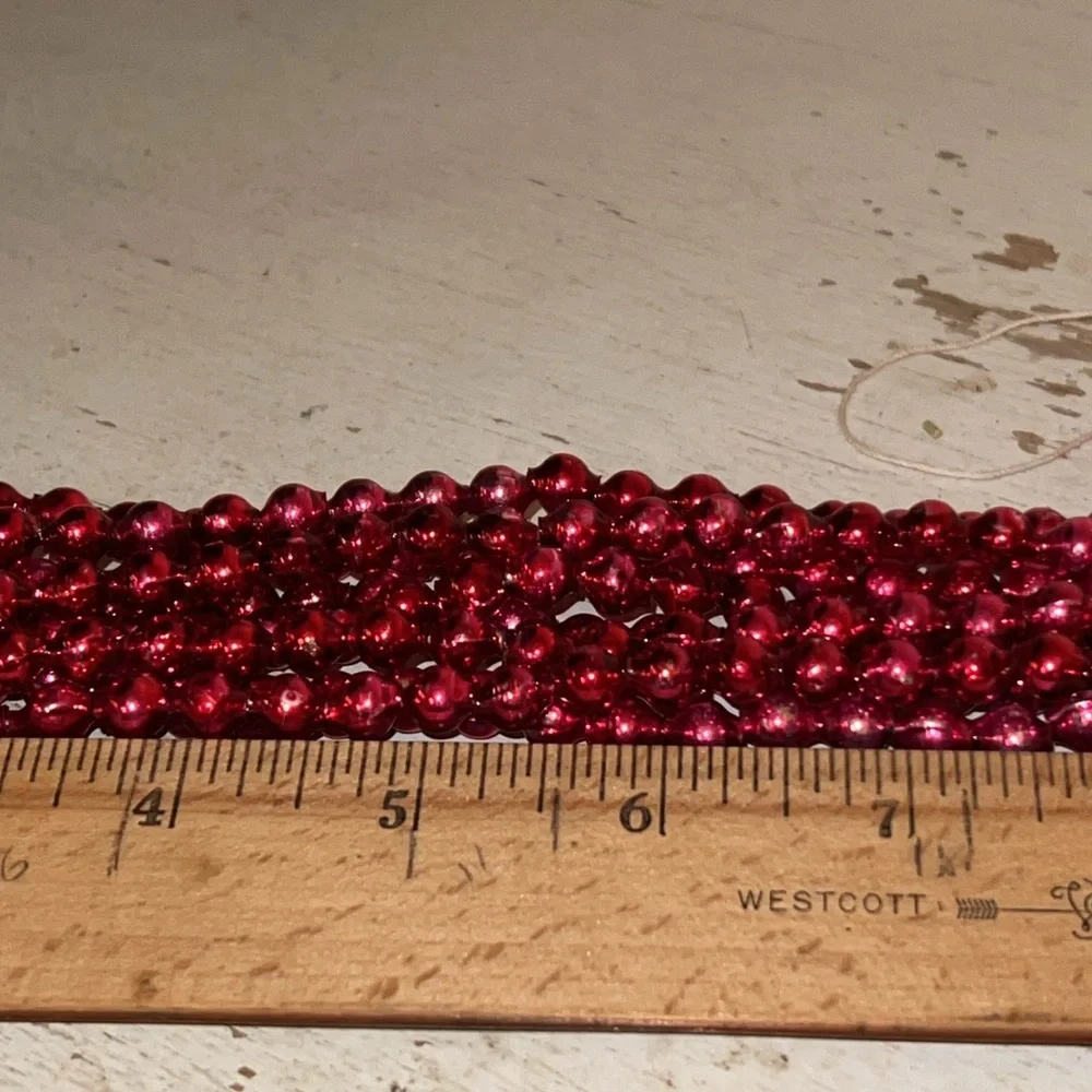 Antique Mercury glass pink garland strand small 88” plus extra